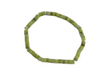 Natural Olive Green Jade- 2x4mm Heishi Stretchy Bracelet- 7 inches