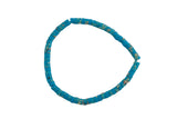 Aqua Blue Sea Sediment Jasper- 2x4mm Heishi Stretchy Bracelet- 7 inches