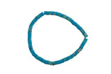 Aqua Blue Sea Sediment Jasper- 2x4mm Heishi Stretchy Bracelet- 7 inches