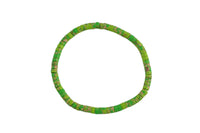 Green Sea Sediment Jasper- 2x4mm Heishi Stretchy Bracelet- 7 inches