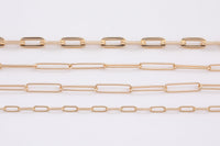 18K Rose Gold Paperclip Chain gold plated rose gold High Quality Paper Clip Chain - 1 yard / 3 feet