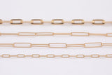 18K Rose Gold Paperclip Chain gold plated rose gold High Quality Paper Clip Chain - 1 yard / 3 feet