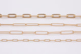 18K Rose Gold Paperclip Chain gold plated rose gold High Quality Paper Clip Chain - 1 yard / 3 feet