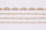 18K Rose Gold Paperclip Chain gold plated rose gold High Quality Paper Clip Chain - 1 yard / 3 feet