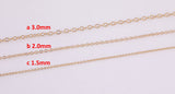 18K Gold plated Oval Chain 3mm 2mm 1.5mm 3.0mm 2.0mm 1.5mm Oval Chain 1 yard 3 feet