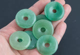 Green Aventurine Donut Circle Pi Stone Pendant