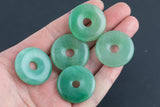 Green Aventurine Donut Circle Pi Stone Pendant