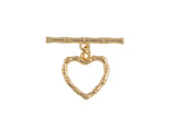 15mm Heart Toggle Clasp 14K Gold Colored Toggle Clasp for Bracelet Necklace Jewelry Making Supply