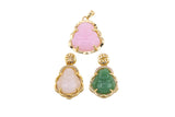 2 pcs Micro Pave Buddha 24k Gold Pendant Gold Buddha Charm for Laughing Buddha for Religious Jewelry Making Supply Trend