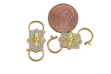 1 pc 14k Gold Clasp clicker Cross Clasp, 10x25mm, double Clicker ends, Bracelet Necklace Clicker Connector