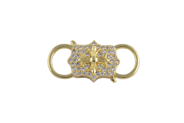 1 pc 14k Gold Clasp clicker Cross Clasp, 10x25mm, double Clicker ends, Bracelet Necklace Clicker Connector