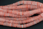 Cherry Quartz- High Quality in Smooth Saucer Roundel, 2x6mm Flat Rondel 7.5 Inches Thin Roundel