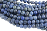 Natural Dumortierite Beads Grade AAA - High Quality in Round- 4mm, 6mm, 8mm, 10mm, 12mm- Top Quality Smooth Gemstone Beads