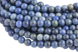 Natural Dumortierite Beads Grade AAA - High Quality in Round- 4mm, 6mm, 8mm, 10mm, 12mm- Top Quality Smooth Gemstone Beads