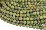 Natural Green Olivine Jade Faceted Round Beads. A Quality Full Strand Gemstone Beads