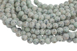 Natural Sky Mountain Blue Jasper / Kiwi Jasper Grade AAA Matte Round-4mm, 6mm, 8mm, 10mm, 12mm-Single Bulk Gemstone Beads