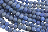 Natural Russian Matte Dumortierite, High Quality in Round, 6mm, 8mm, 10mm, 12mm Smooth Gemstone Beads