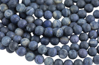 Natural Sodalite, High Quality in Matte Round, 6mm, 8mm, 10mm, 12mm- Full Strand- Gemstone Beads