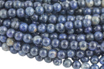 Natural Round Sodalite, High Quality in Round, 4mm, 6mm, 8mm, 10mm, 12mm Smooth Gemstone Beads