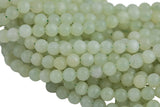 Natural New Mountain Jade, High Quality in Round, 4mm, 6mm, 8mm, 10mm, 12mm, 14mm-Full Strand 16 inch Strand Smooth Gemstone Beads