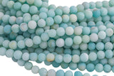 RUSSIAN AMAZONITE MATTE Frosted Round sizes 4mm, 6mm, 8mm, 10mm, 12mm, 14mm- Full Strand- 15.5 Inches-Frosty Matte Finish - Full Strand A