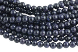 Blue Goldstone Sandstone Grade AAA Round Beads. Full 15.5 Inch strand 4mm, 6mm, 8mm, 10mm, or 12mm AAA Quality Smooth