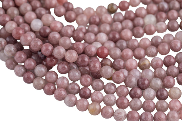 Natural Strawberry Quartz, High Quality in Round, 4mm, 6mm, 8mm, 10mm, 12mm- Full 15.5 Inch Strand AAA Quality Smooth Gemstone Beads