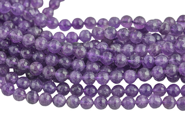 Natural AA Quality Amethyst Beads, High Quality Faceted Cut Round- 4mm, 6mm, 8mm, 10mm, 12mm- High Cut Facets AAA Quality Gemstone Beads