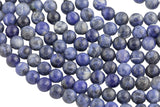 Natural Sodalite Beads AAA Quality, High Quality in Round- 4mm, 6mm, 8mm, 10mm, 12mm- Full 15.5 Inch Strand- Smooth Gemstone Beads