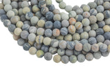 Natural Silver Picasso Jasper Grade AAA Matte Round 6mm, 8mm, 10mm, 12mm AAA Quality Gemstone Beads