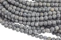 Natural Gray Picasso Jasper Beads Grade AAA Round 6mm 8mm 10mm 12mm Full Strand AAA Quality Smooth Gemstone Beads