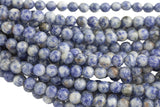 Natural Faceted Round Sodalite, High Quality in Round, 4mm, 6mm, 8mm, 10mm, 12mm- Full 15.5 Inch Strand AAA Quality Gemstone Beads