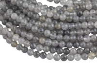 Natural Cloud Quartz - Gray Cloudy Quartz - Gray Quartz - High Quality - 6mm 8mm 10mm 12mm - Full Strand 15.5" - Gemstone Beads