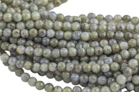 Natural Labradorite, High Quality in Faceted Round- Medium Dark 4mm, 6mm, 8mm, 10mm, 12mm, 14mm Gemstone Beads