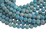 Natural Matte Apatite Round sizes 4mm, 6mm, 8mm, 10mm, 12mm, 14mm- Full 15.5 Inch strand AAA Quality Smooth Gemstone Beads