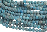 Natural Matte Apatite Round sizes 4mm, 6mm, 8mm, 10mm, 12mm, 14mm- Full 15.5 Inch strand AAA Quality Smooth Gemstone Beads