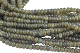 Natural Labradorite faceted roundel 6mm and 8mm- Full 16 inch strand Gemstone Beads