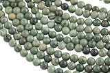 Natural Green Rainforest Jasper, High Quality in Round- Full 16 inch strand Smooth Gemstone Beads