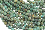 Natural African Turquoise Faceted Round--Full Strand 15.5 inch Strand, 4mm, 6mm, 8mm, 12mm, or 14mm Beads AAA Quality AAA Quality