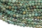 Natural African Turquoise Faceted Round--Full Strand 15.5 inch Strand, 4mm, 6mm, 8mm, 12mm, or 14mm Beads AAA Quality AAA Quality