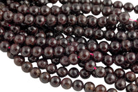 Natural Red Garnet Beads- Round, 3mm 4mm 6mm 8mm 10mm 12mm- In Full 15.5 Inch Long Strand - Bulk order Smooth Gemstone Beads