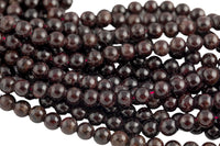 Natural Red Garnet Beads- Round, 3mm 4mm 6mm 8mm 10mm 12mm- In Full 15.5 Inch Long Strand - Bulk order Smooth Gemstone Beads