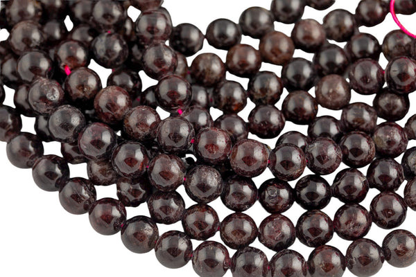 Natural Red Garnet Beads- Round, 3mm 4mm 6mm 8mm 10mm 12mm- In Full 15.5 Inch Long Strand - Bulk order Smooth Gemstone Beads