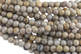 Natural Silver Leaf Jasper, High Quality in Round- 4mm, 6mm, 8mm, 10mm, 12mm Smooth Gemstone Beads