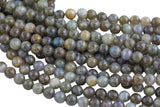 Natural Labradorite, High Quality in Faceted Round- Dark- 4mm, 6mm, 8mm, 10mm, 12mm, 14mm Gemstone Beads