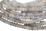 Natural Matt Banded Gray Agate, High Quality in Matt Roundel, 6mm, 8mm, 10mm Gemstone Beads