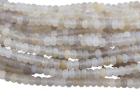 Natural Matt Banded Gray Agate, High Quality in Matt Roundel, 6mm, 8mm, 10mm Gemstone Beads