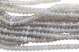 Natural Gray Banded Agate, High Quality in Faceted Roundel, 6mm, 8mm, 10mm Gemstone Beads