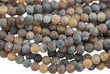 Natural Earthy Brown Fire Agate, High Quality in Matte Round, 6mm, 8mm, 10mm, 12mm Gemstone Beads