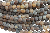 Natural Earthy Brown Fire Agate, High Quality in Matte Round, 6mm, 8mm, 10mm, 12mm Gemstone Beads